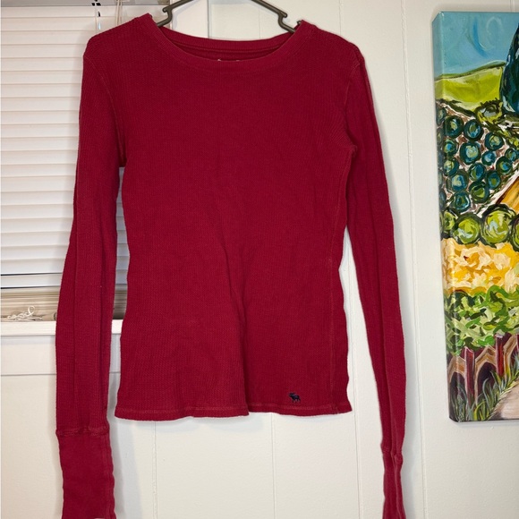 Abercrombie & Fitch Tops - Abercrombie and Fitch Red Long Sleeve Top